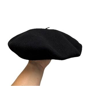 Basco Luxe Black Pure Wool Beret